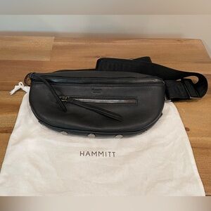 Like New Hammitt Charles Crossbody Belt Bag - Black/Gunmetal